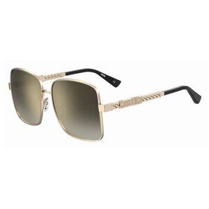 A0473Z New MOSCHINO Gold Square MOS 144/G/S 000JL Sunglasses Women